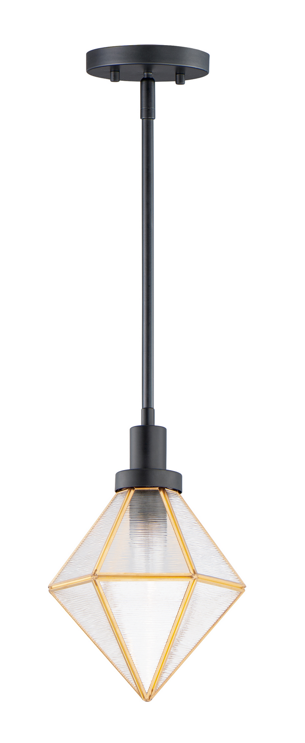 Maxim Adorn One Light Pendant in Black / Burnished Brass - 11555BKBUB