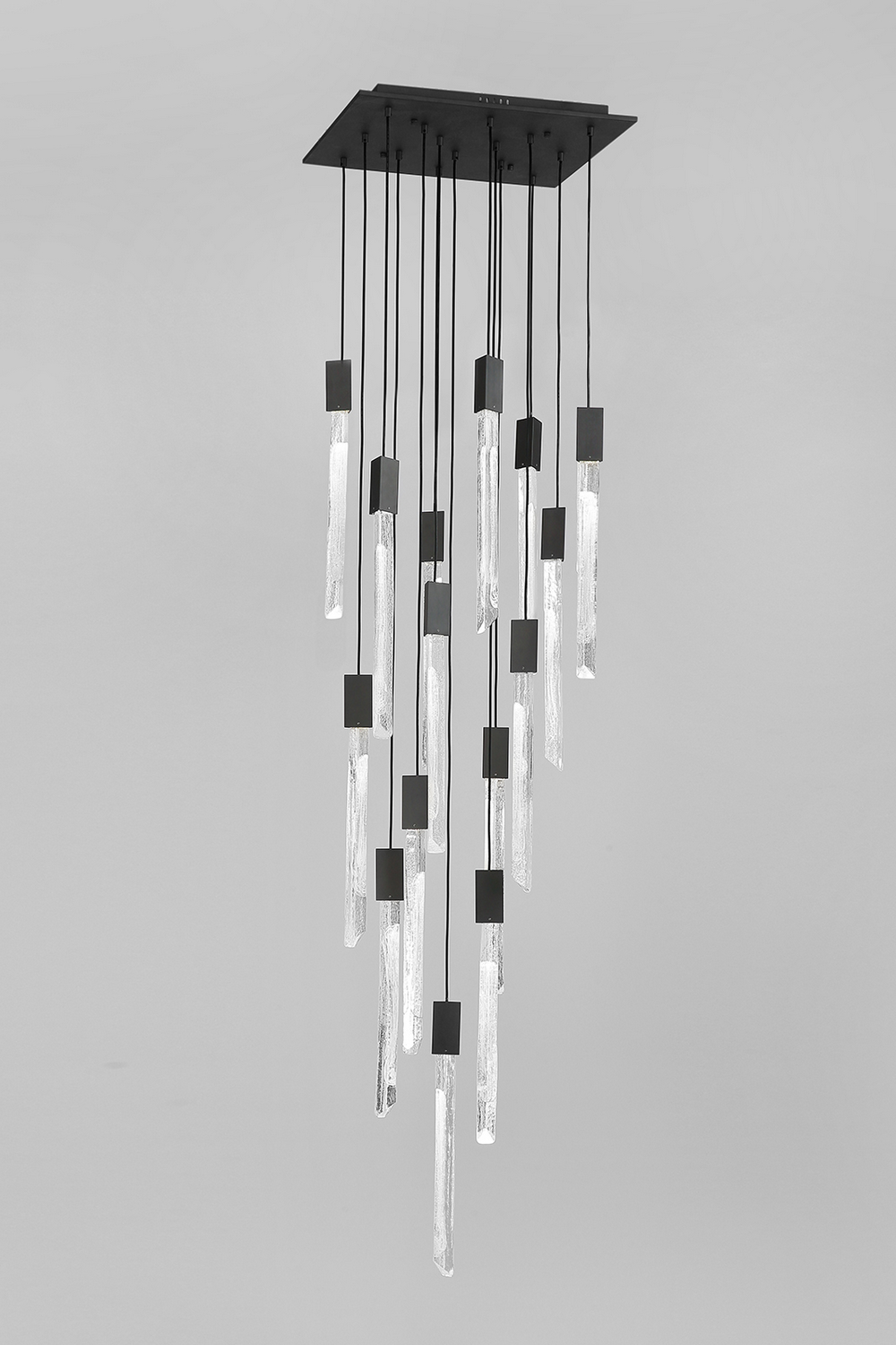 Photos - Chandelier / Lamp Avenue Lighting Alpine 15-Light 1Flush Mount Pendant in Black With Clear And White Marbleized Blown Glass HF5415-BLK