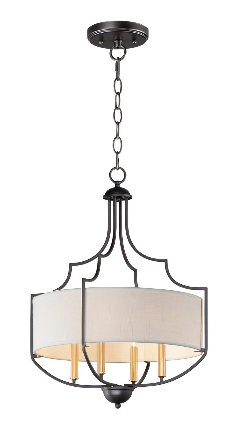 Maxim Savant Four Light Chandelier in Bronze / Antique Brass - 25284WLBZAB