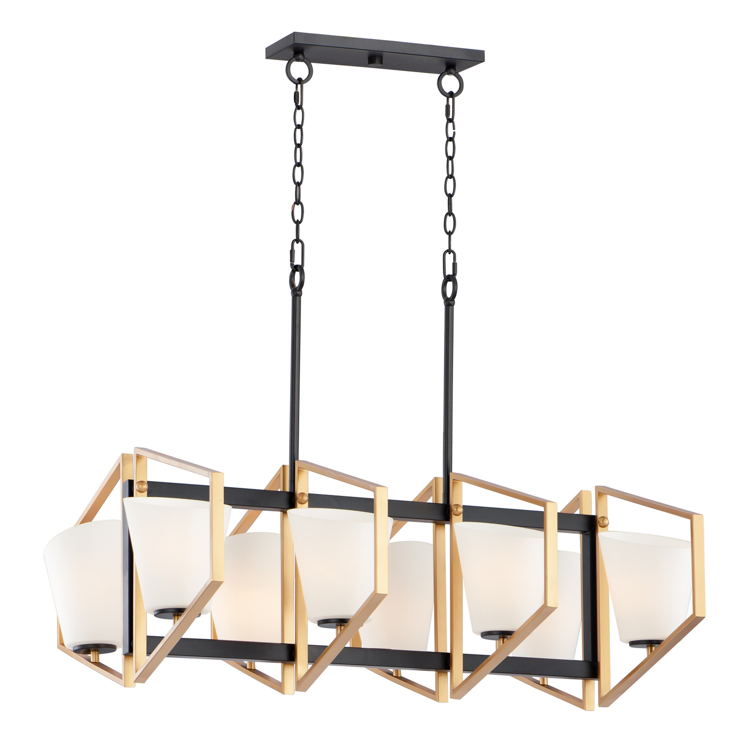 Maxim Oblique Eight Light Linear Pendant in Gold / Black - 26358SWGLDBK