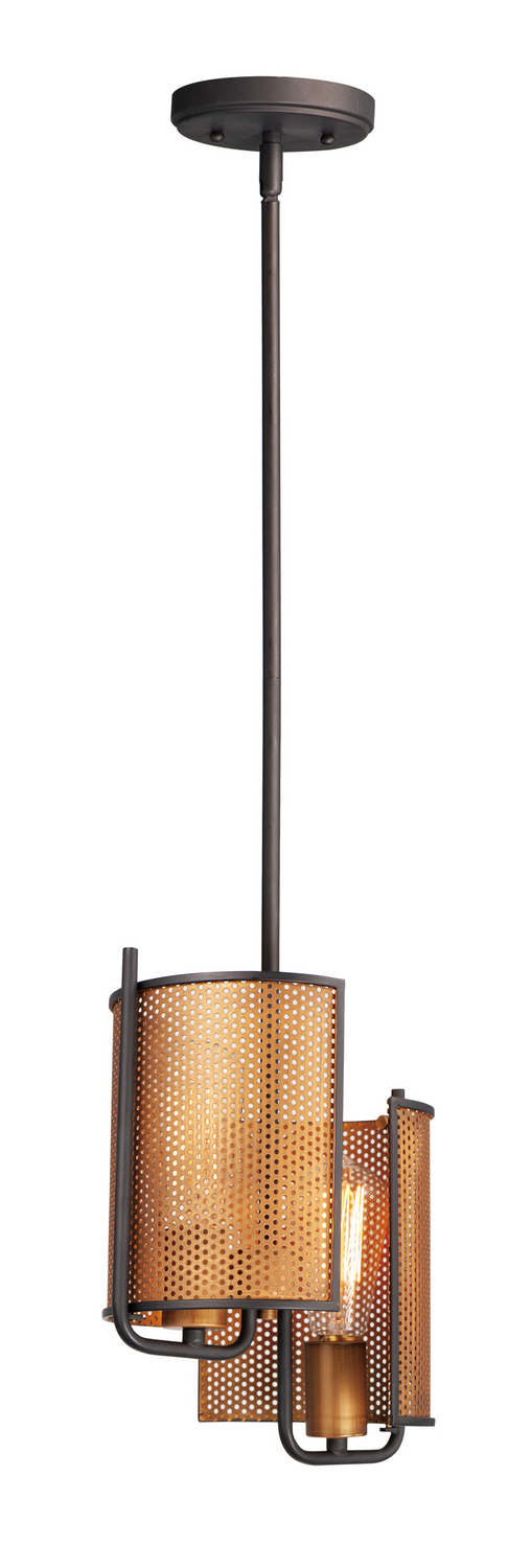 Maxim Caspian Two Light Pendant in Oil Rubbed Bronze / Antique Brass - 31219OIAB