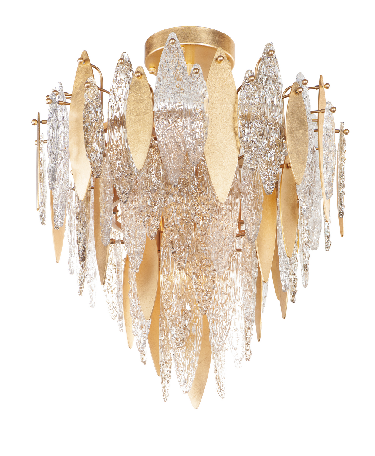 Maxim Majestic Ten Light Flush Mount in Gold Leaf - 32320CLCMPGL