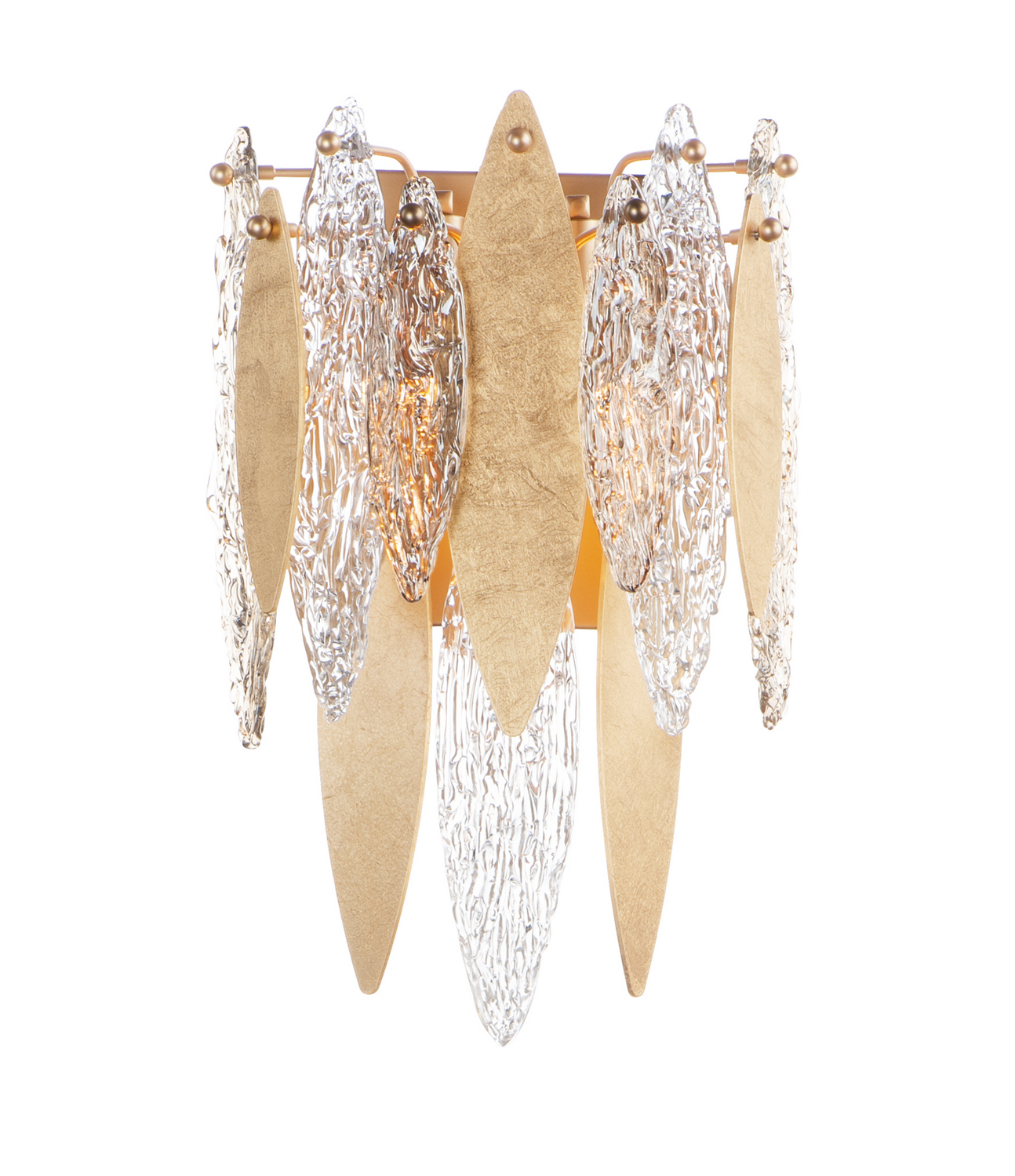 Maxim Majestic Three Light Wall Sconce in Gold Leaf - 32322CLCMPGL