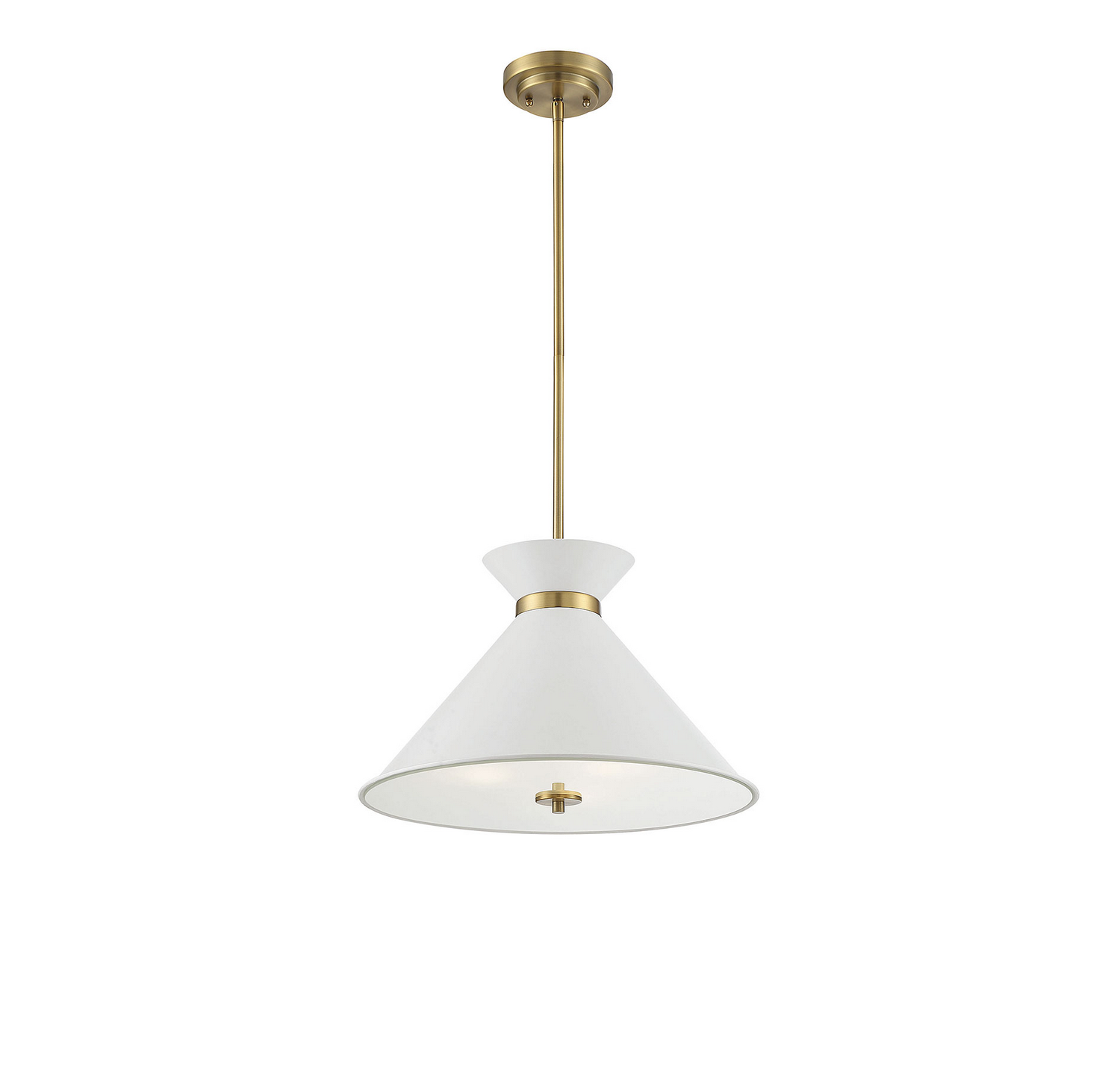 Savoy House Lamar Three Light Pendant in White with Brass Accents - 7-2416-3-160