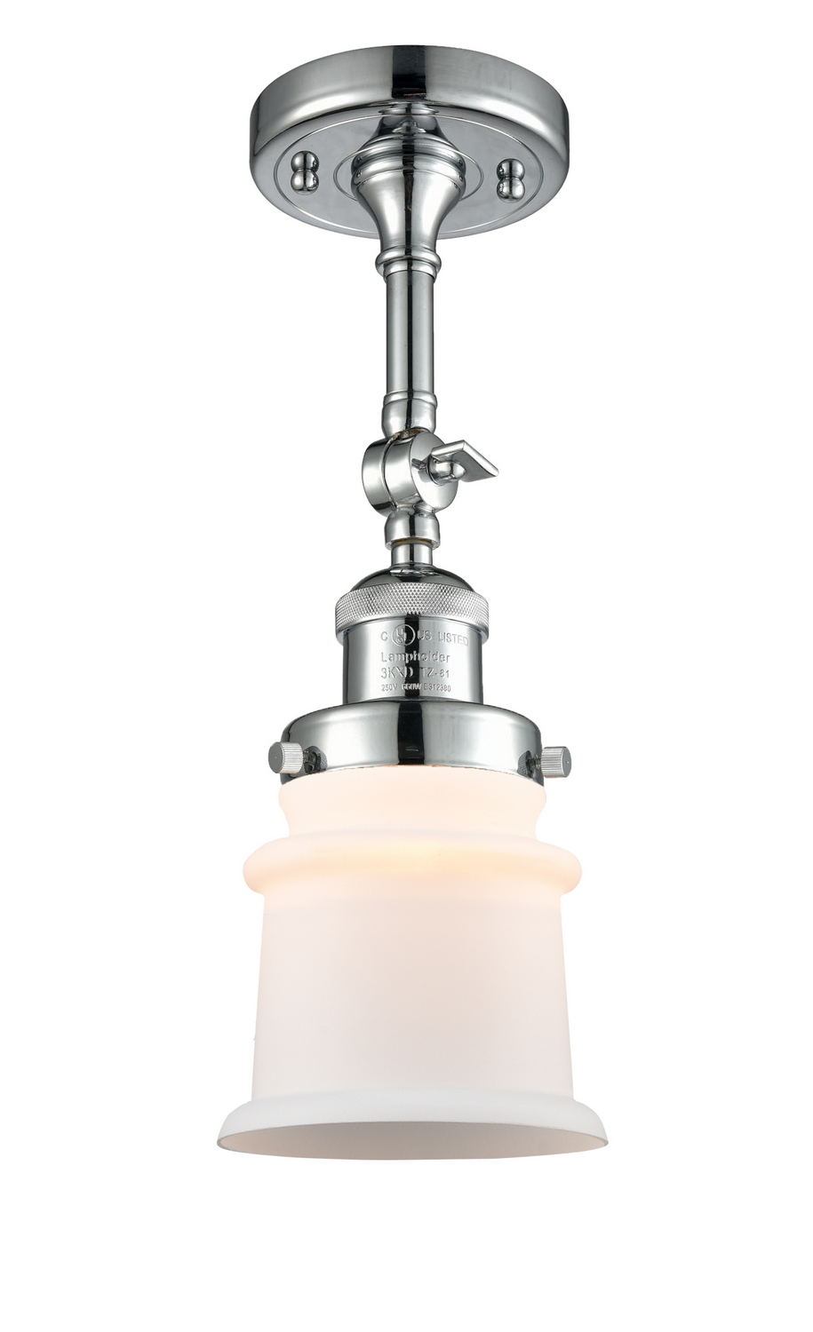 One Light Semi-Flush Mount by Innovations - Franklin Restoration Collection, Polished Chrome Finish - 201F-PC-G181S