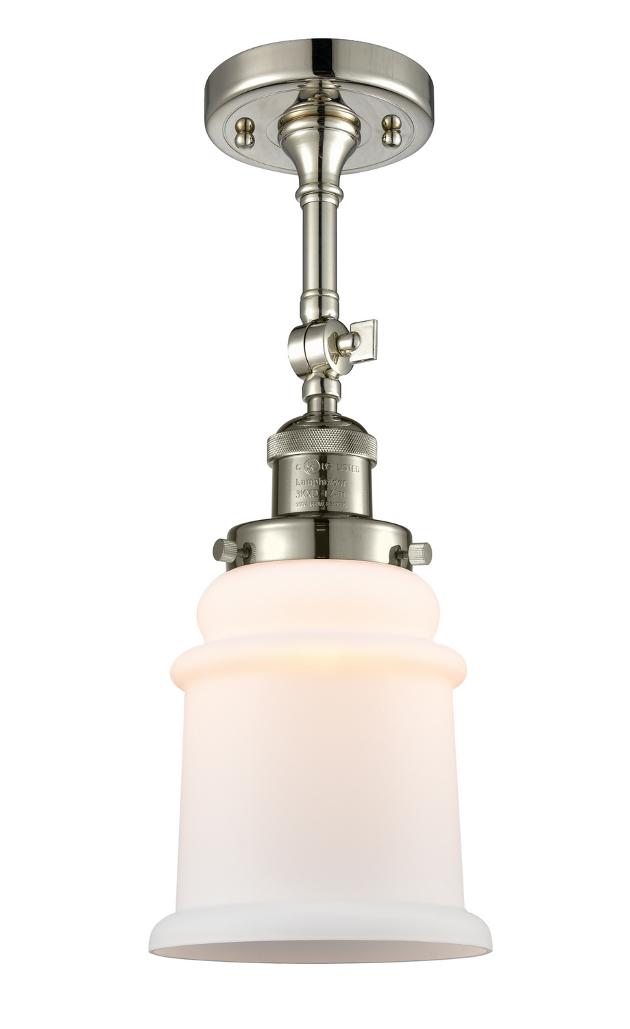 One Light Semi-Flush Mount by Innovations - Franklin Restoration Collection, Polished Nickel Finish - 201F-PN-G181