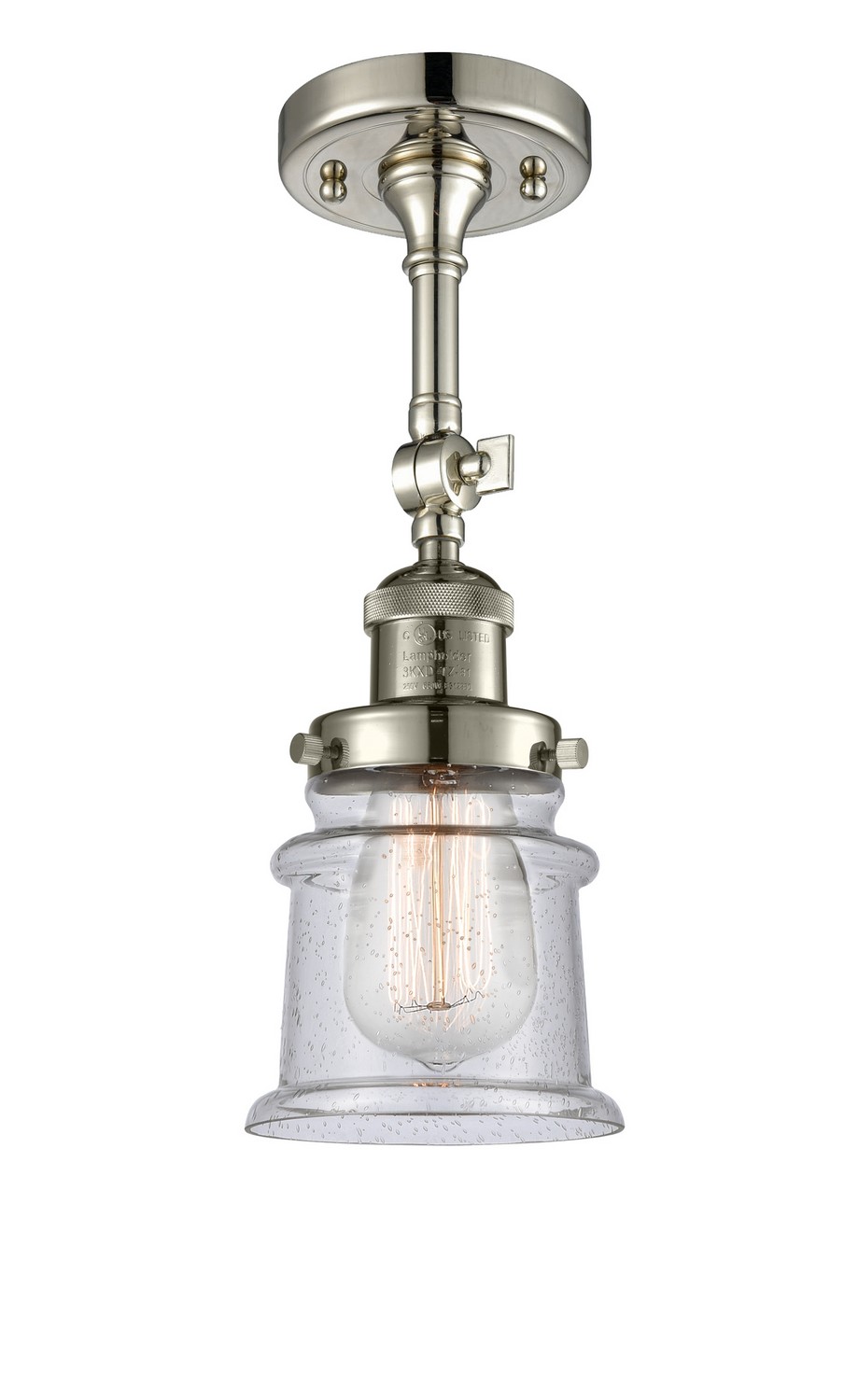 LED Semi-Flush Mount by Innovations - Franklin Restoration Collection, Polished Nickel Finish - 201F-PN-G184S-LED