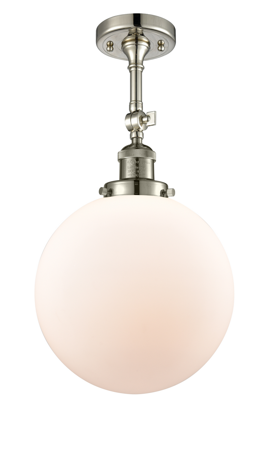 One Light Semi-Flush Mount by Innovations - Franklin Restoration Collection, Polished Nickel Finish - 201F-PN-G201-10