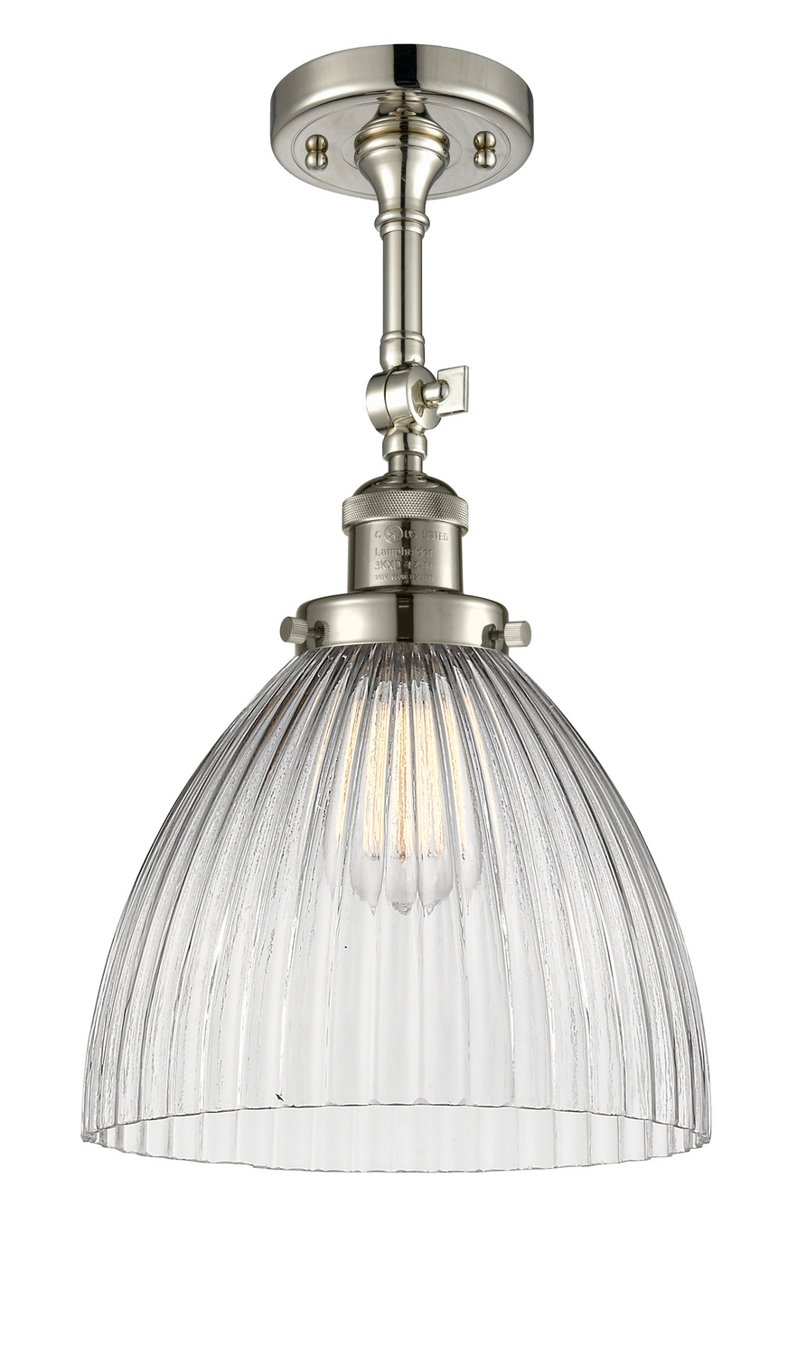 One Light Semi-Flush Mount by Innovations - Franklin Restoration Collection, Polished Nickel Finish - 201F-PN-G222