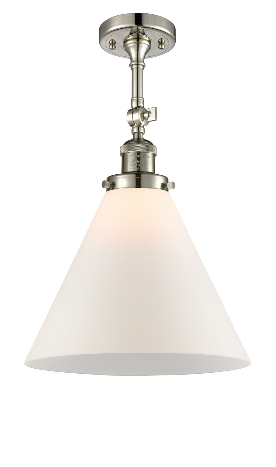 One Light Semi-Flush Mount by Innovations - Franklin Restoration Collection, Polished Nickel Finish - 201F-PN-G41-L