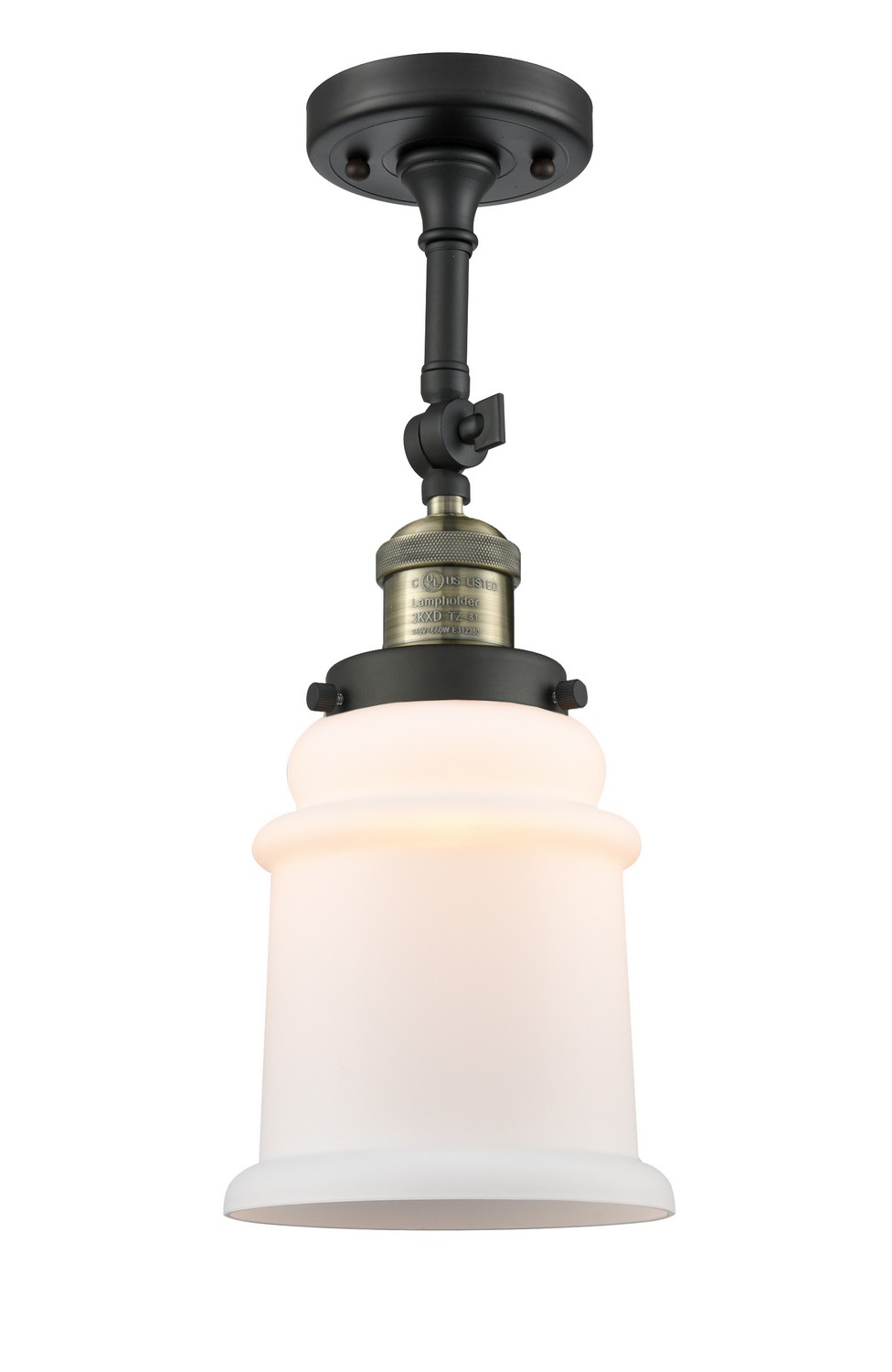 LED Semi-Flush Mount by Innovations - Franklin Restoration Collection, Black Antique Brass Finish - 201F-BAB-G181-LED
