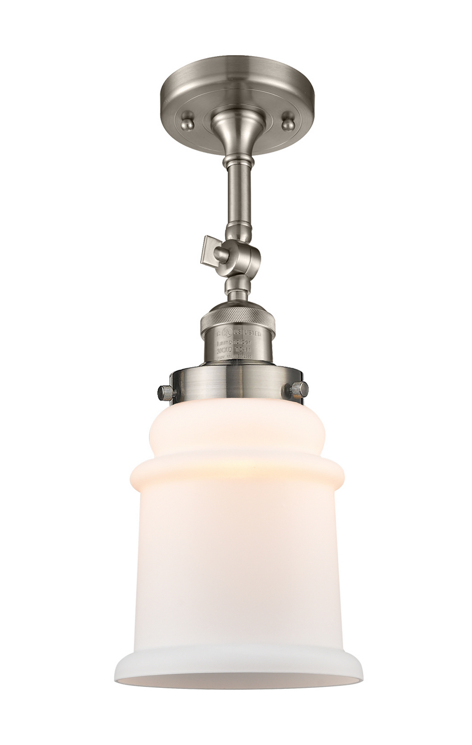 One Light Semi-Flush Mount by Innovations - Franklin Restoration Collection, Brushed Satin Nickel Finish - 201F-SN-G181