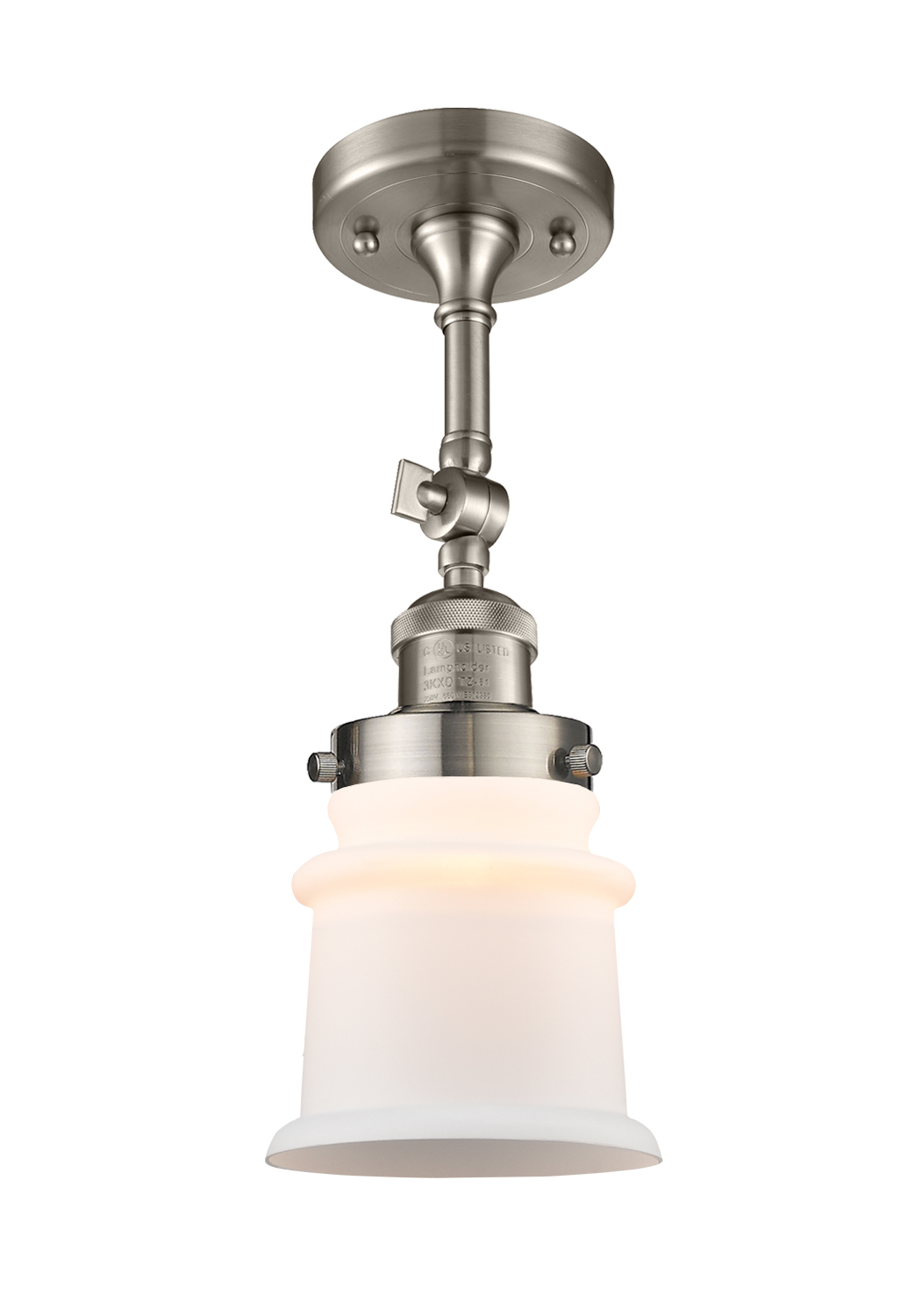 One Light Semi-Flush Mount by Innovations - Franklin Restoration Collection, Brushed Satin Nickel Finish - 201F-SN-G181S