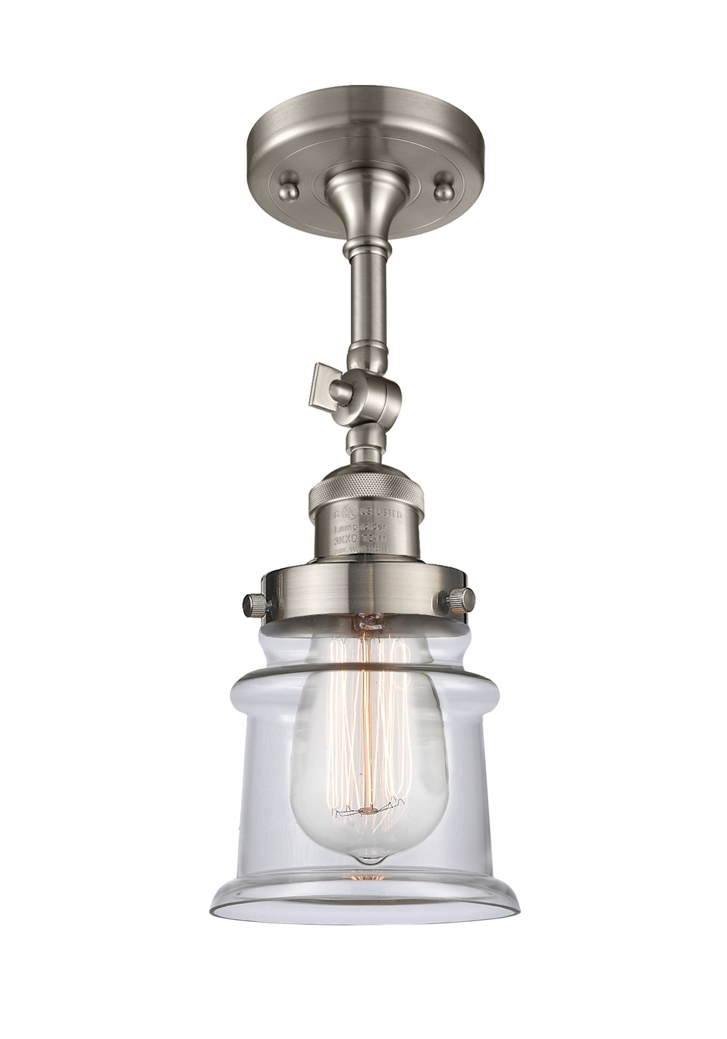 LED Semi-Flush Mount by Innovations - Franklin Restoration Collection, Brushed Satin Nickel Finish - 201F-SN-G182S-LED