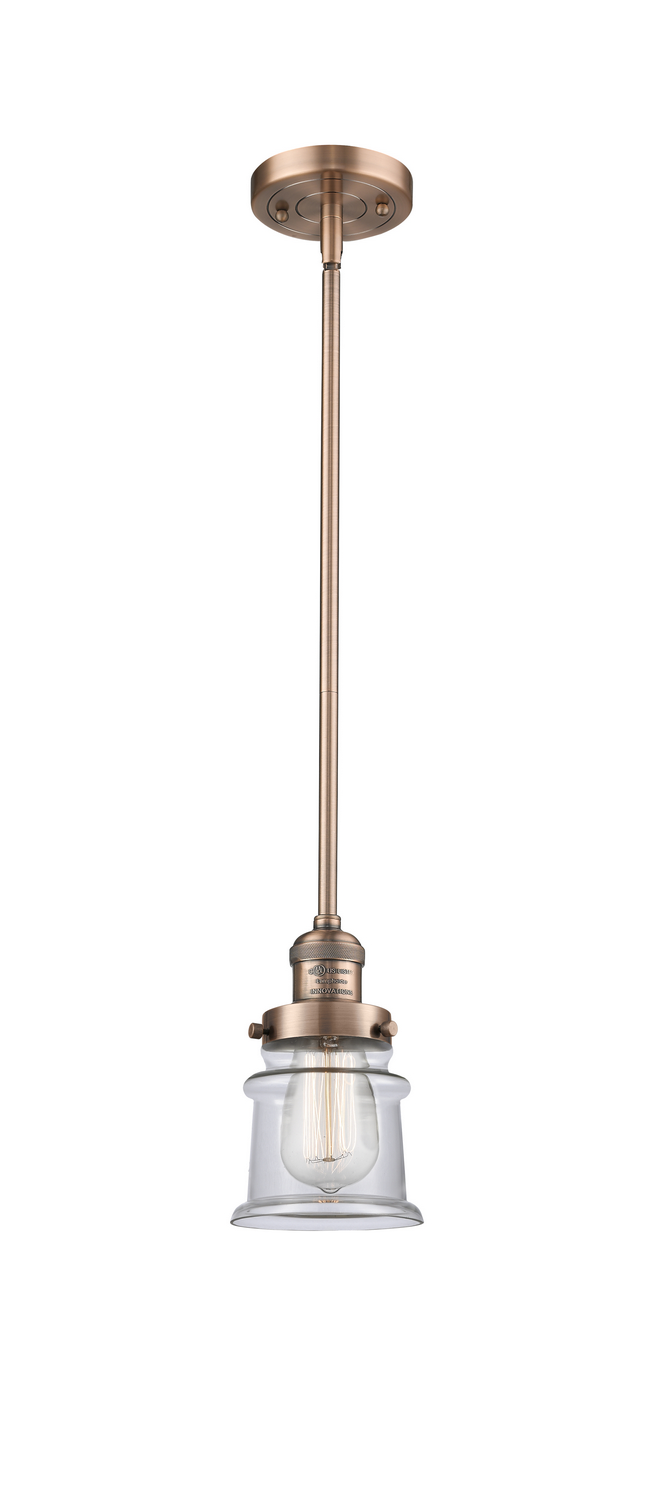 One Light Mini Pendant by Innovations - Franklin Restoration Collection, Antique Copper Finish - 201S-AC-G182S