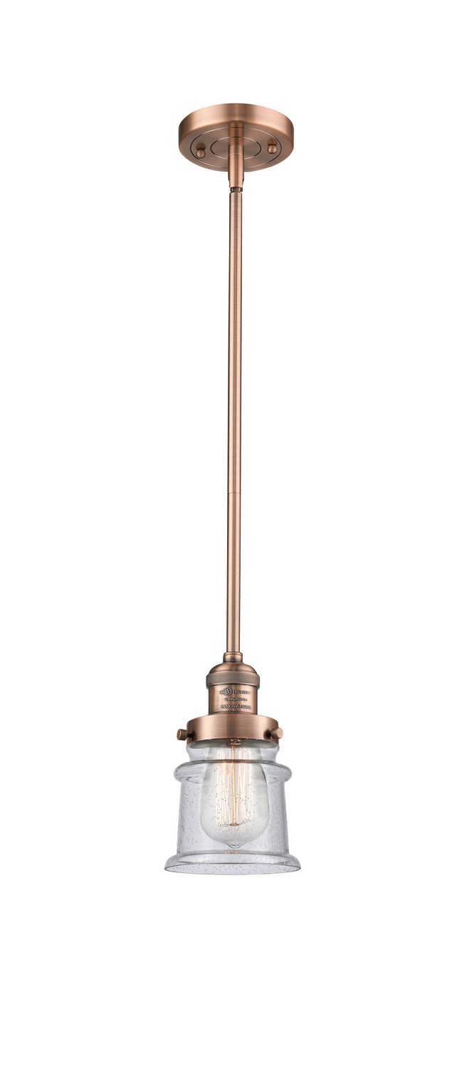 LED Mini Pendant by Innovations - Franklin Restoration Collection, Antique Copper Finish - 201S-AC-G184S-LED