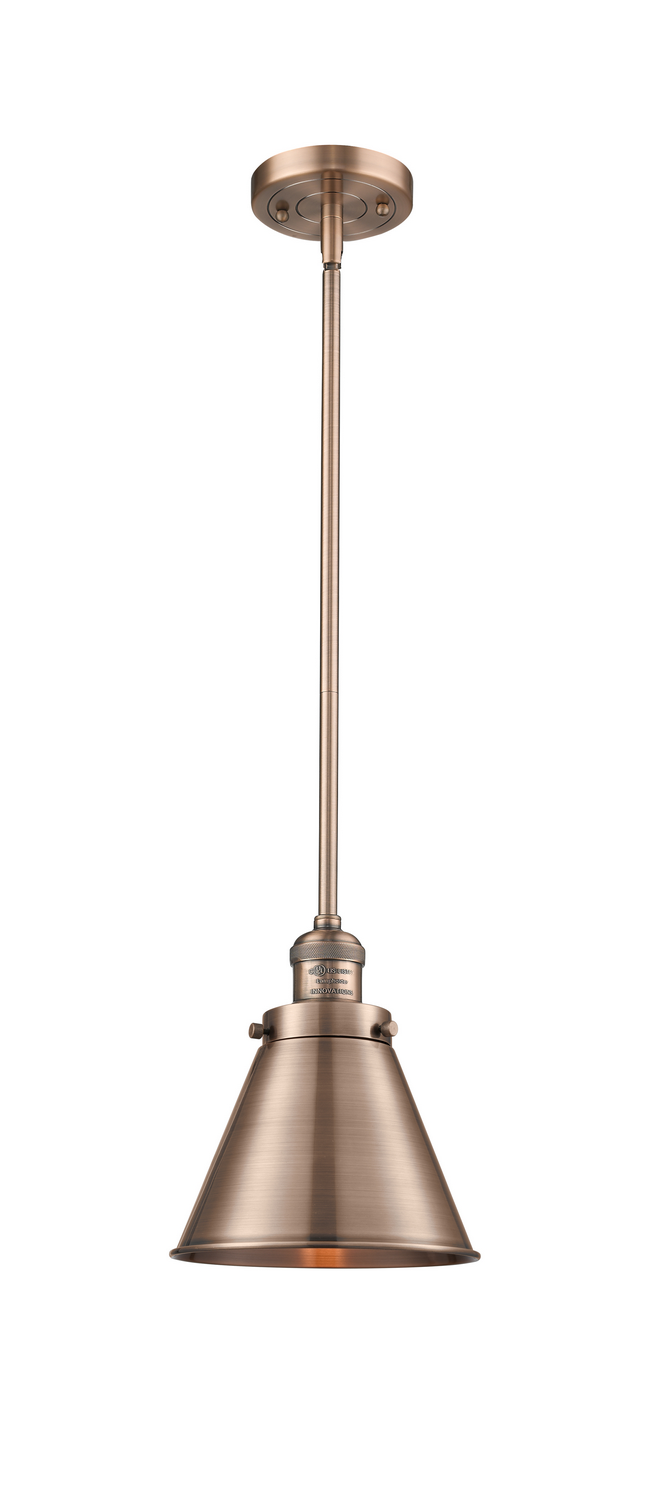One Light Mini Pendant by Innovations - Franklin Restoration Collection, Antique Copper Finish - 201S-AC-M13-AC