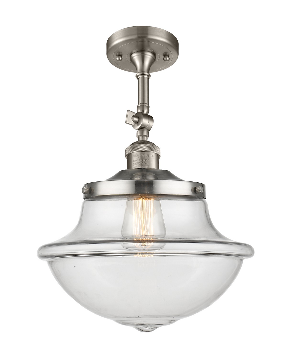 LED Semi-Flush Mount by Innovations - Franklin Restoration Collection, Brushed Satin Nickel Finish - 201F-SN-G542-LED