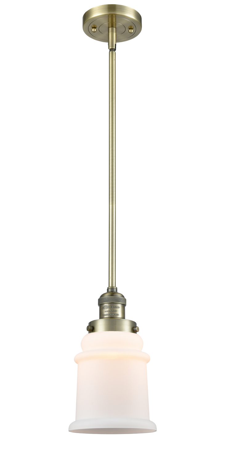 One Light Mini Pendant by Innovations - Franklin Restoration Collection, Antique Brass Finish - 201S-AB-G181