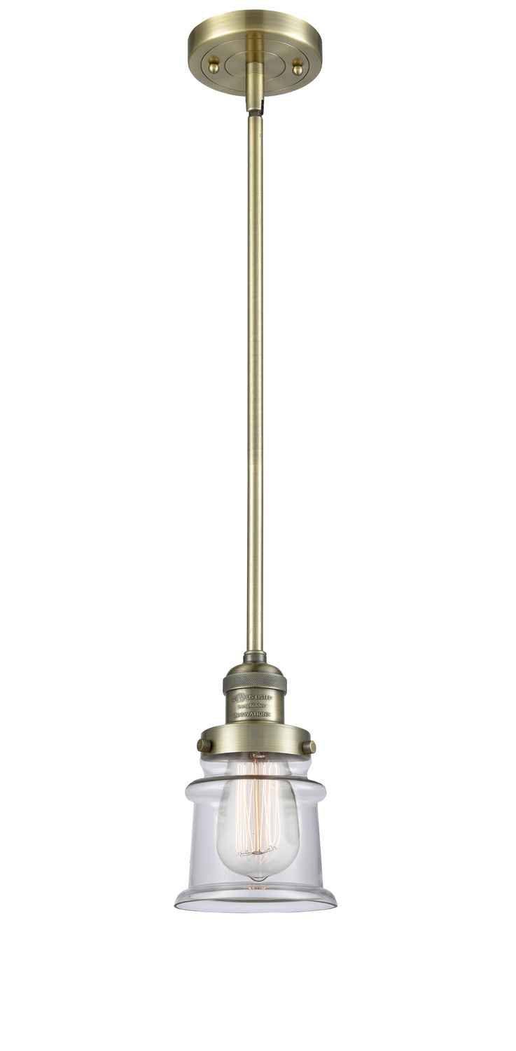 LED Mini Pendant by Innovations - Franklin Restoration Collection, Antique Brass Finish - 201S-AB-G182S-LED