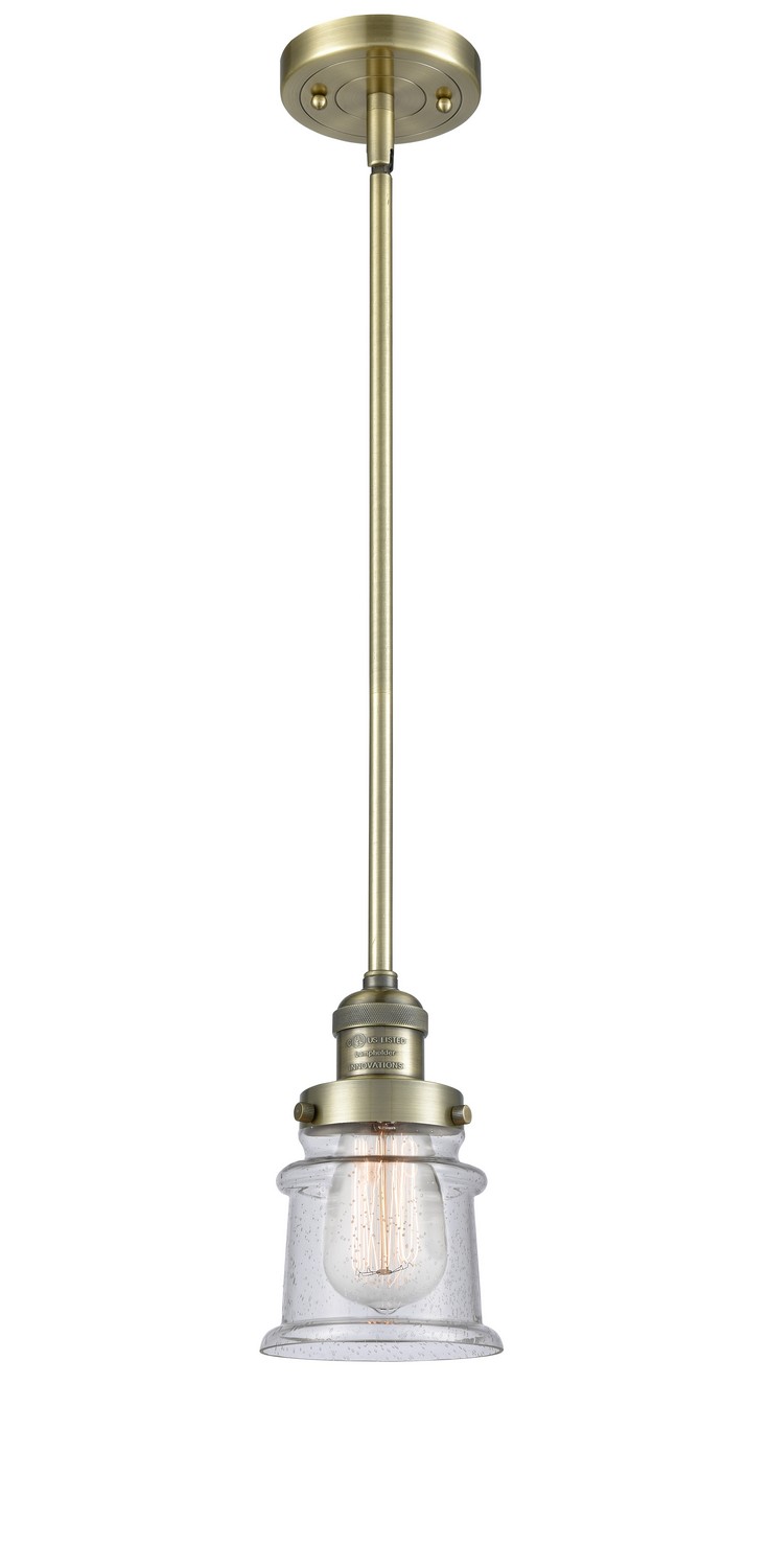 LED Mini Pendant by Innovations - Franklin Restoration Collection, Antique Brass Finish - 201S-AB-G184S-LED