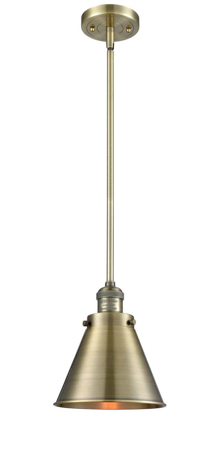 LED Mini Pendant by Innovations - Franklin Restoration Collection, Antique Brass Finish - 201S-AB-M13-AB-LED