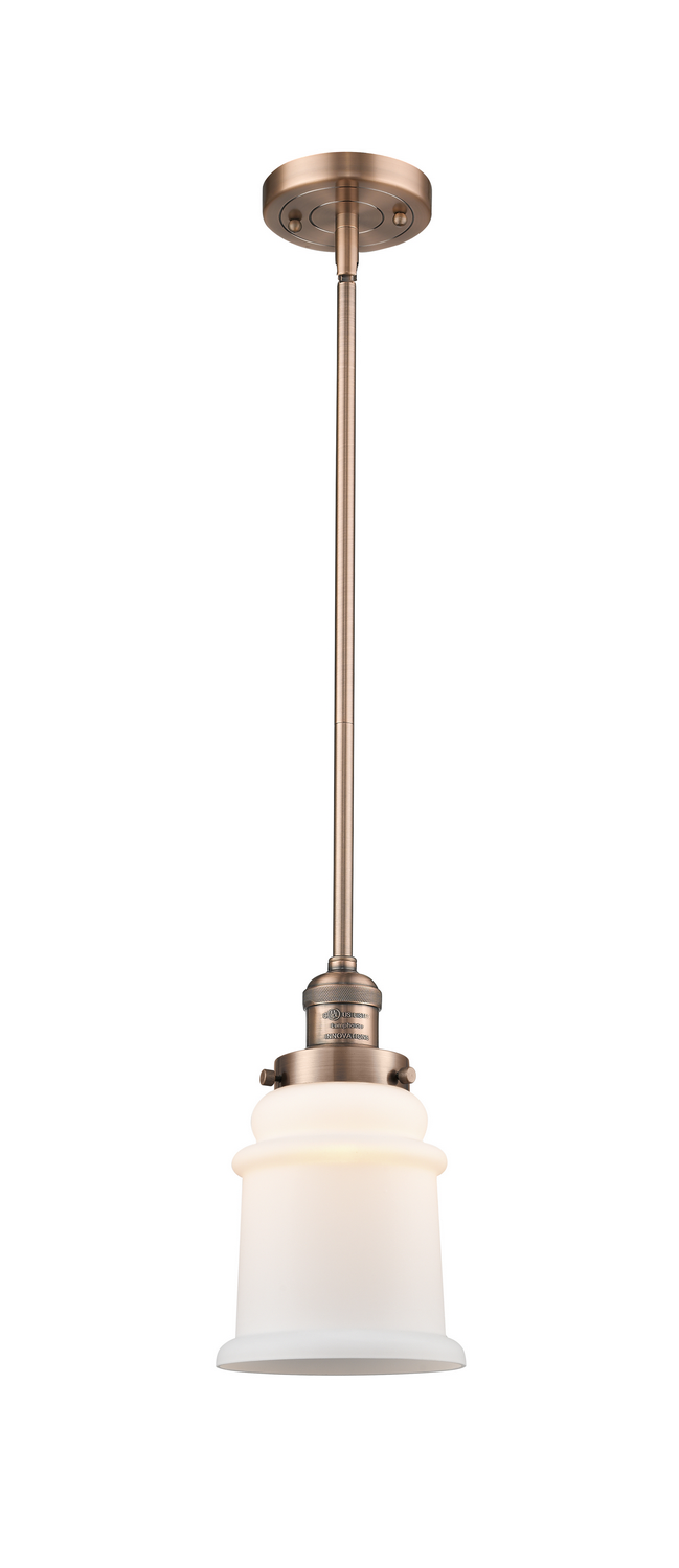 One Light Mini Pendant by Innovations - Franklin Restoration Collection, Antique Copper Finish - 201S-AC-G181