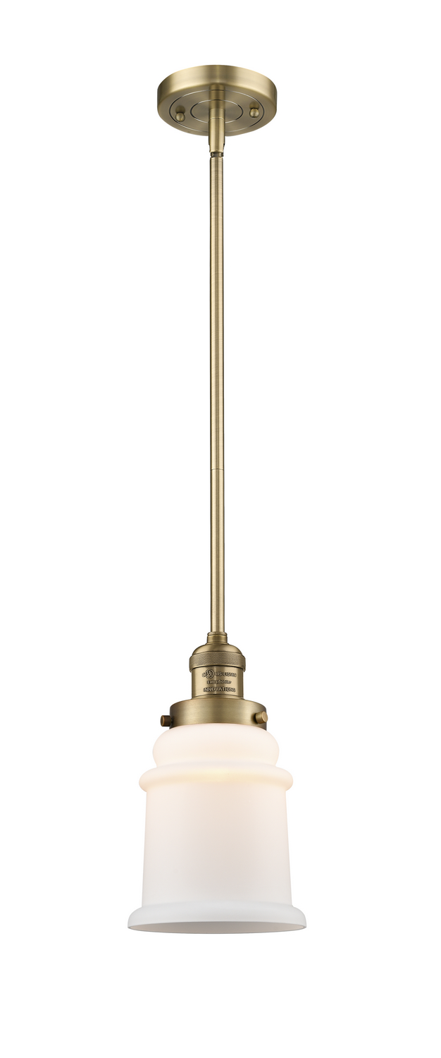 One Light Mini Pendant by Innovations - Franklin Restoration Collection, Brushed Brass Finish - 201S-BB-G181