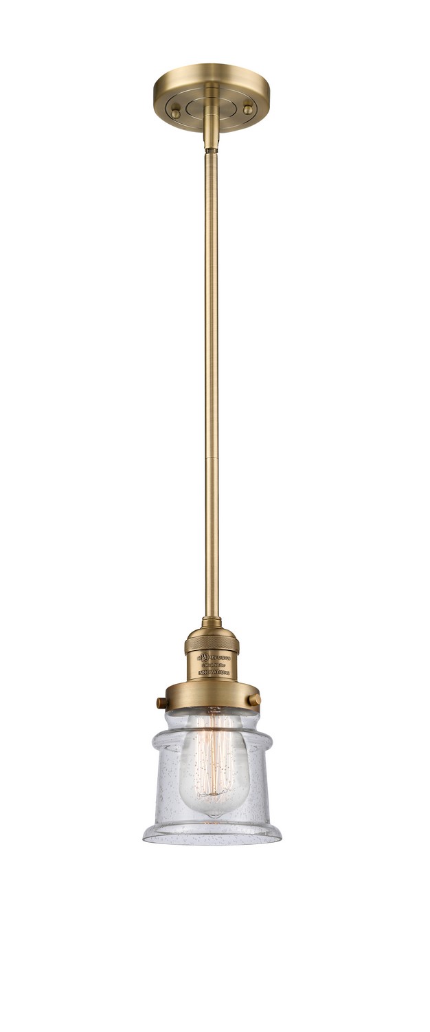 LED Mini Pendant by Innovations - Franklin Restoration Collection, Brushed Brass Finish - 201S-BB-G184S-LED