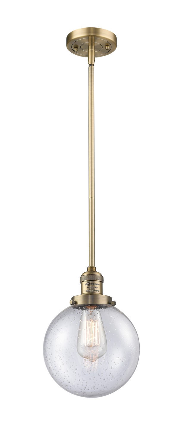 LED Mini Pendant by Innovations - Franklin Restoration Collection, Brushed Brass Finish - 201S-BB-G204-8-LED