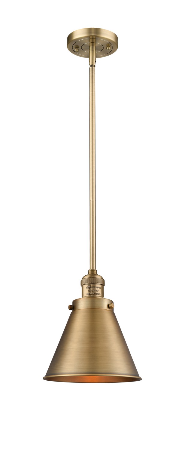 LED Mini Pendant by Innovations - Franklin Restoration Collection, Brushed Brass Finish - 201S-BB-M13-BB-LED