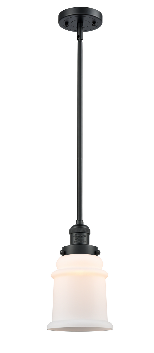 One Light Mini Pendant by Innovations - Franklin Restoration Collection, Matte Black Finish - 201S-BK-G181