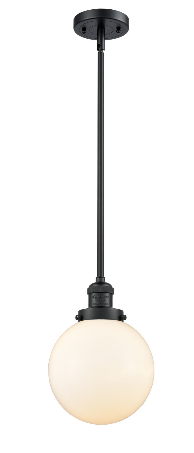 LED Mini Pendant by Innovations - Franklin Restoration Collection, Matte Black Finish - 201S-BK-G201-8-LED