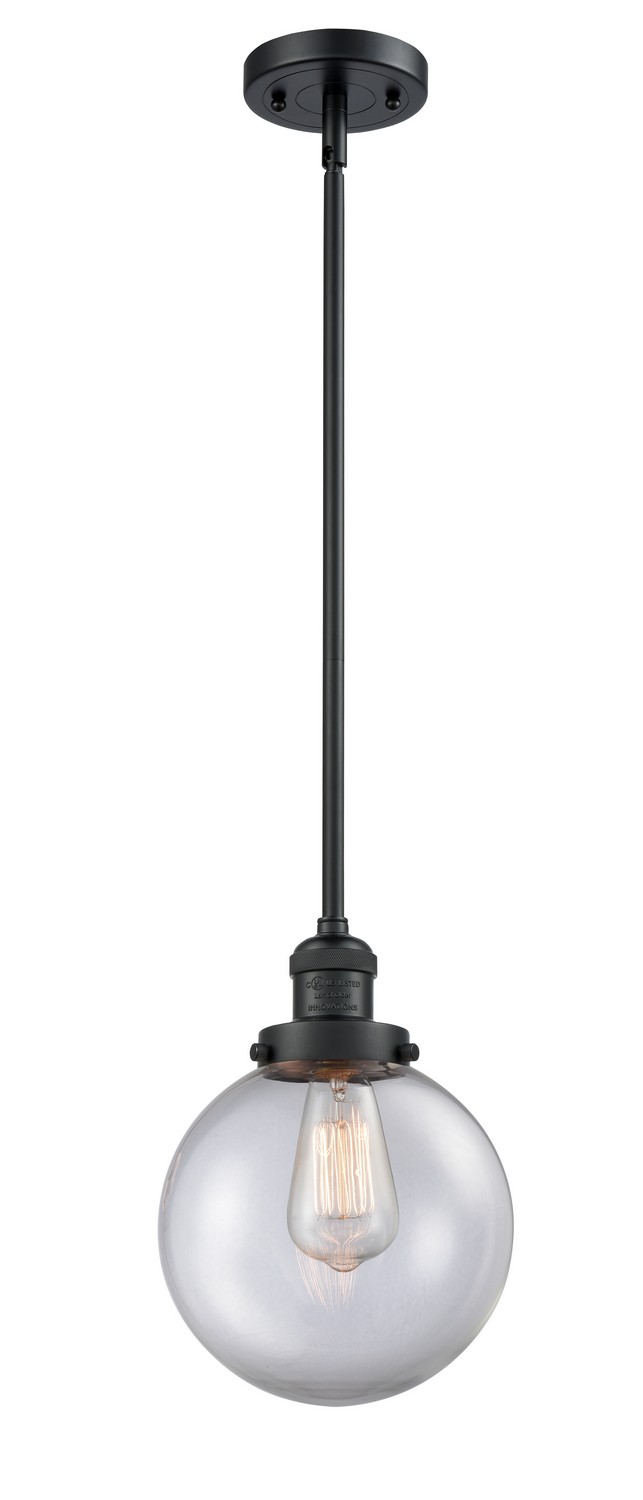 LED Mini Pendant by Innovations - Franklin Restoration Collection, Matte Black Finish - 201S-BK-G202-8-LED