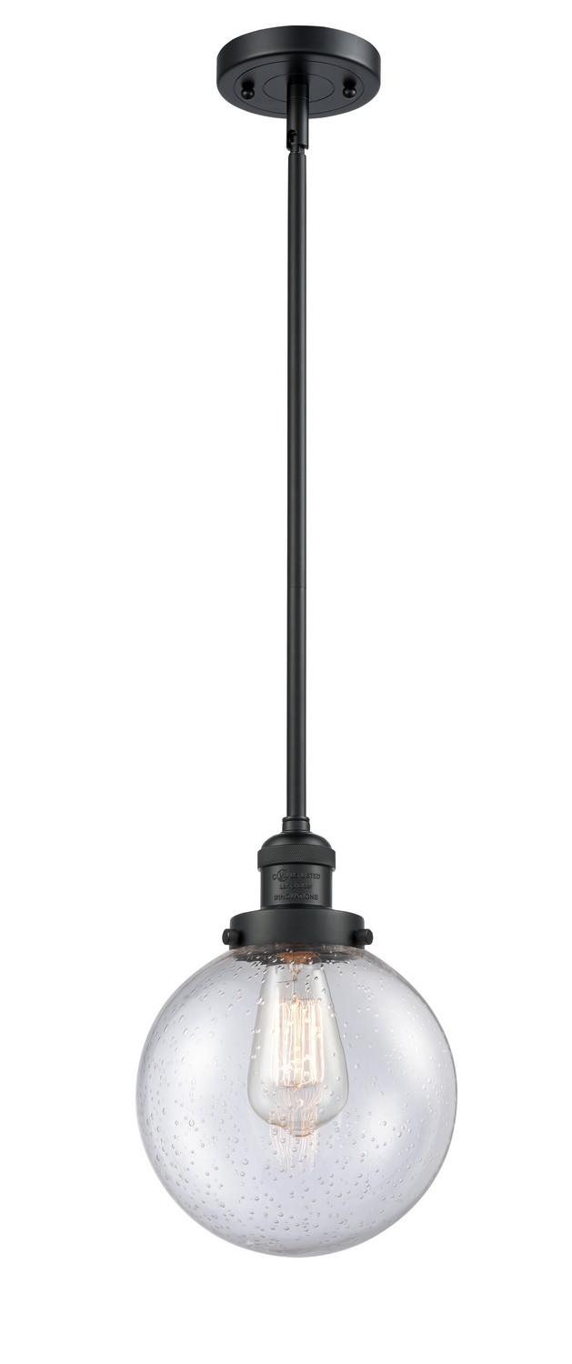 LED Mini Pendant by Innovations - Franklin Restoration Collection, Matte Black Finish - 201S-BK-G204-8-LED