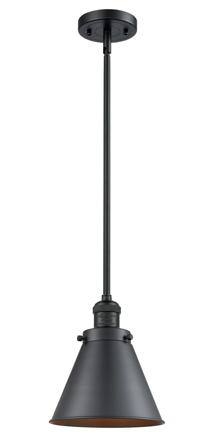 One Light Mini Pendant by Innovations - Franklin Restoration Collection, Matte Black Finish - 201S-BK-M13-BK