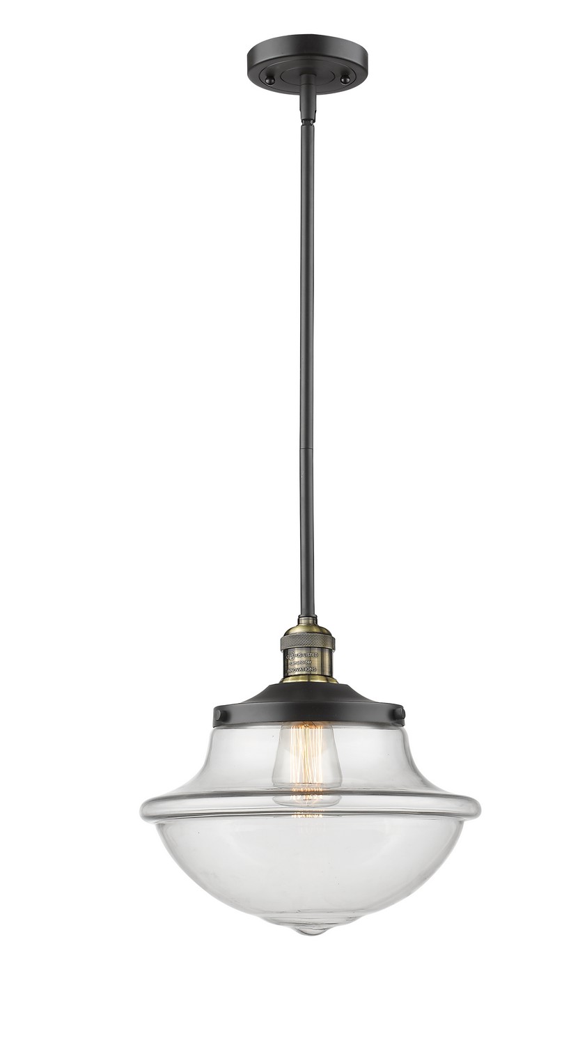 LED Mini Pendant by Innovations - Franklin Restoration Collection, Black Antique Brass Finish - 201S-BAB-G542-LED