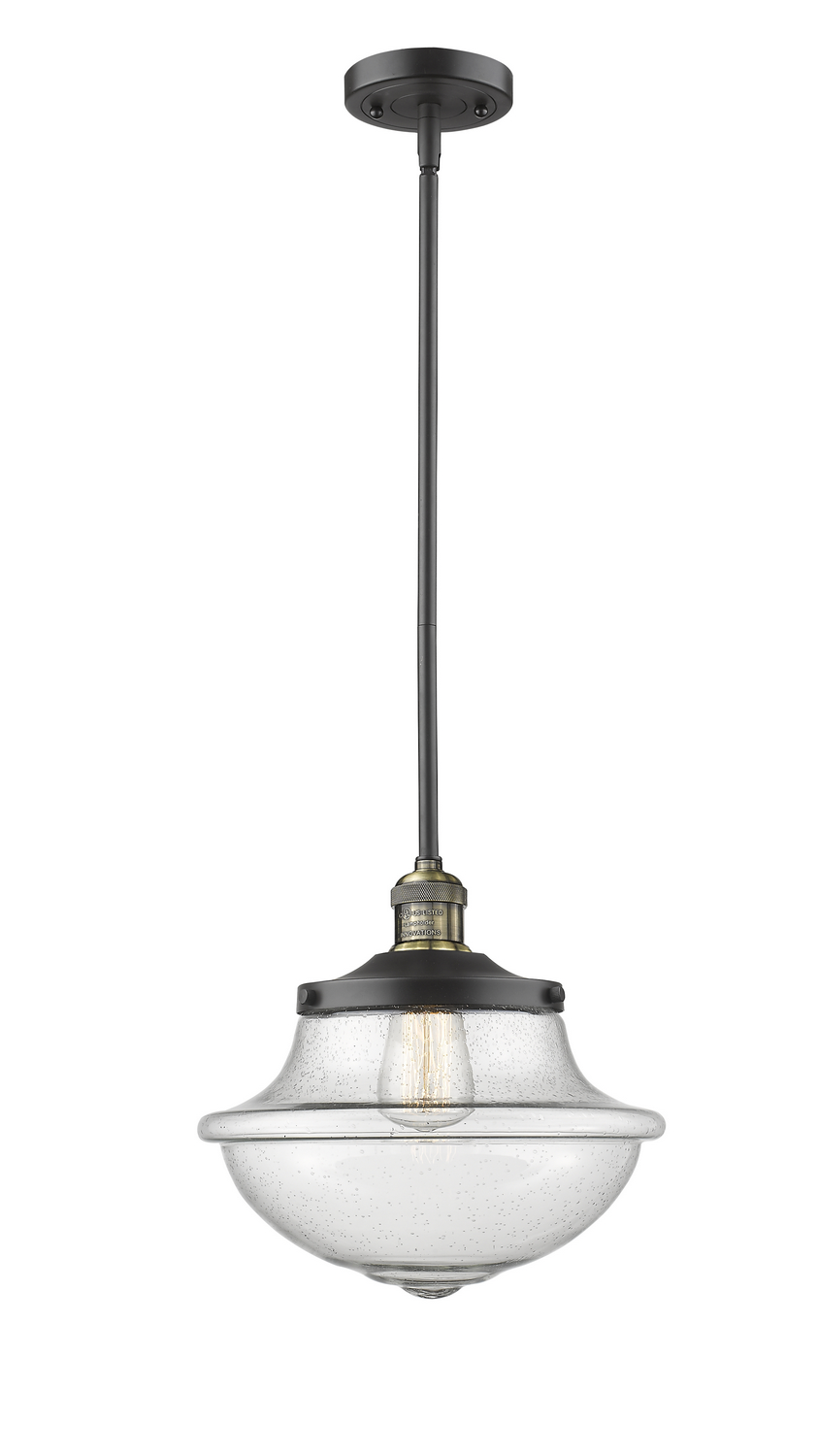 One Light Mini Pendant by Innovations - Franklin Restoration Collection, Black Antique Brass Finish - 201S-BAB-G544
