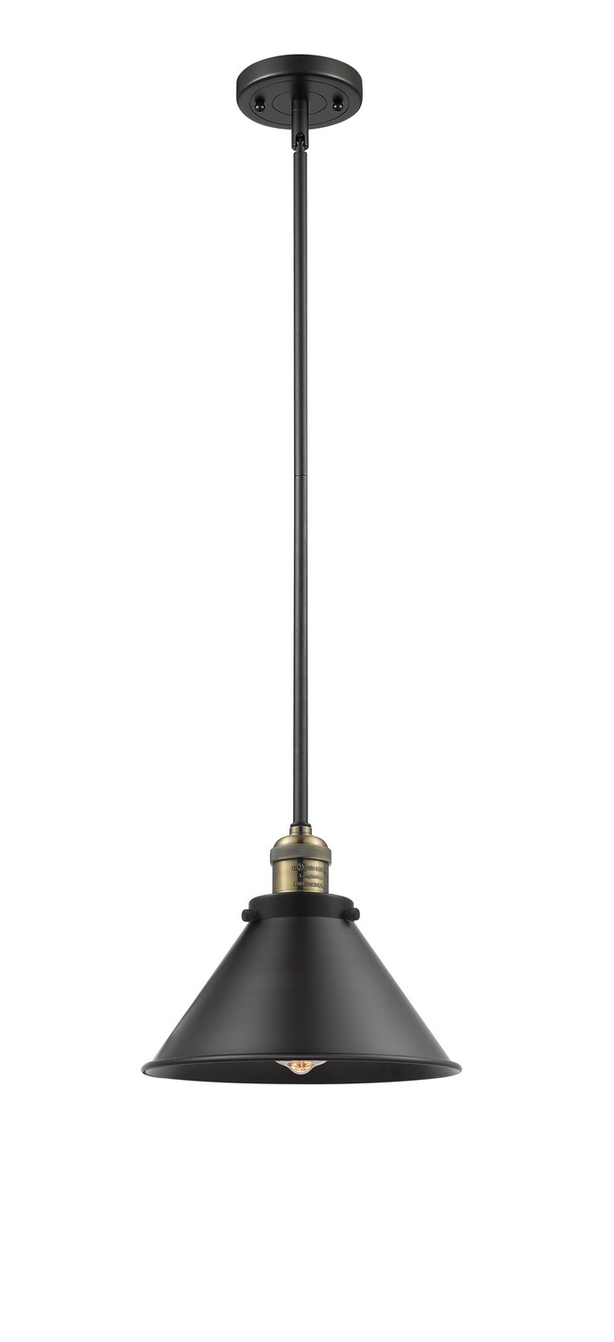 LED Mini Pendant by Innovations - Franklin Restoration Collection, Black Antique Brass Finish - 201S-BAB-M10-BK-LED