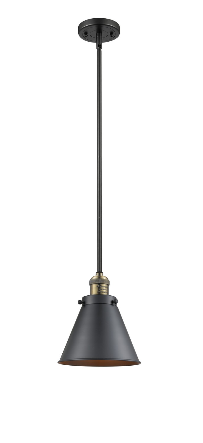 LED Mini Pendant by Innovations - Franklin Restoration Collection, Black Antique Brass Finish - 201S-BAB-M13-BK-LED