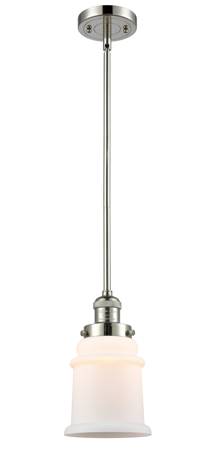 One Light Mini Pendant by Innovations - Franklin Restoration Collection, Polished Nickel Finish - 201S-PN-G181
