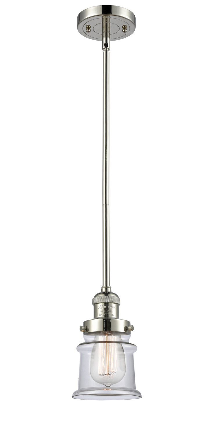 One Light Mini Pendant by Innovations - Franklin Restoration Collection, Polished Nickel Finish - 201S-PN-G182S