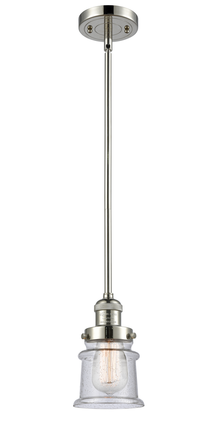 One Light Mini Pendant by Innovations - Franklin Restoration Collection, Polished Nickel Finish - 201S-PN-G184S