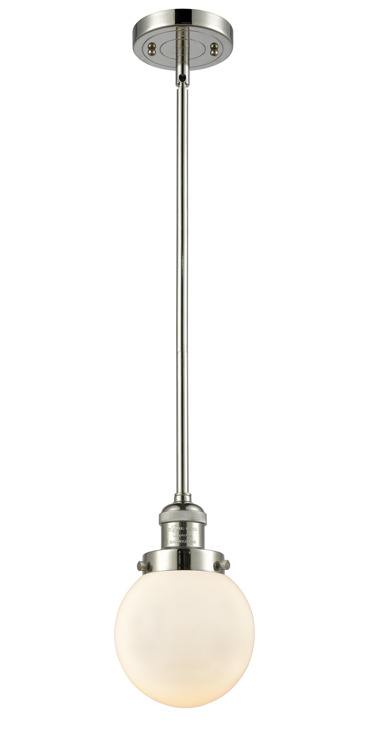 LED Mini Pendant by Innovations - Franklin Restoration Collection, Polished Nickel Finish - 201S-PN-G201-6-LED