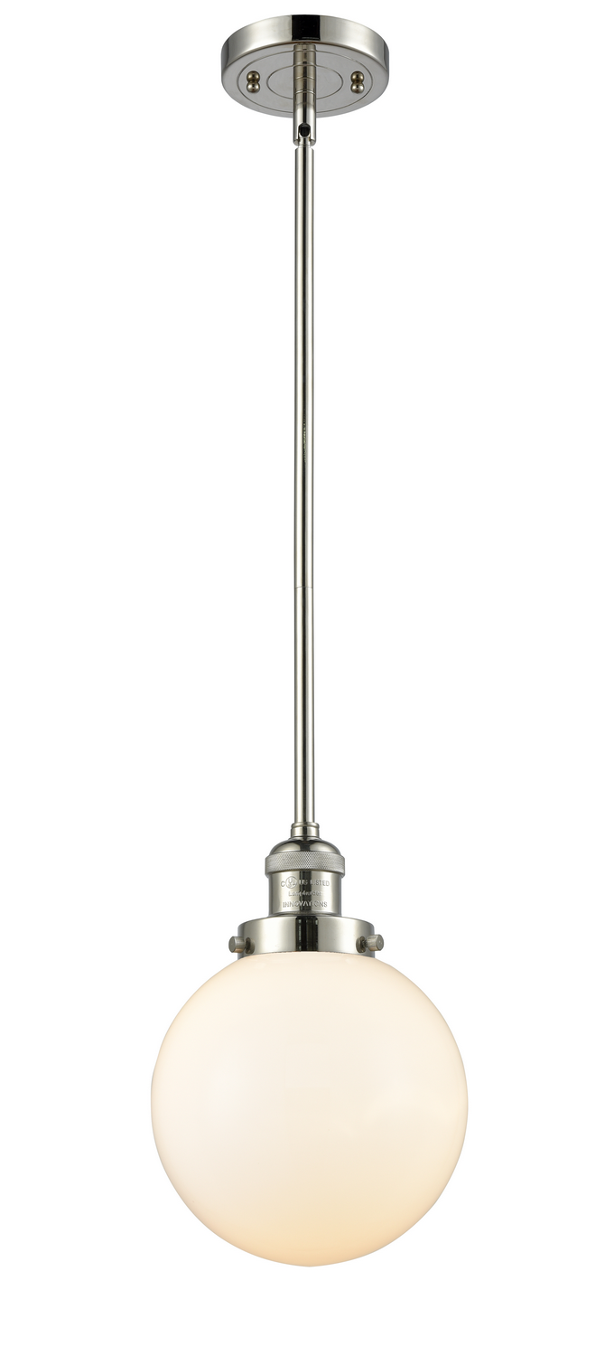 One Light Mini Pendant by Innovations - Franklin Restoration Collection, Polished Nickel Finish - 201S-PN-G201-8
