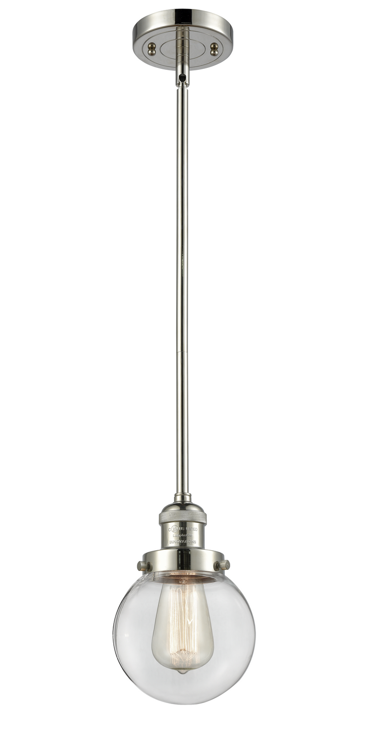 One Light Mini Pendant by Innovations - Franklin Restoration Collection, Polished Nickel Finish - 201S-PN-G202-6