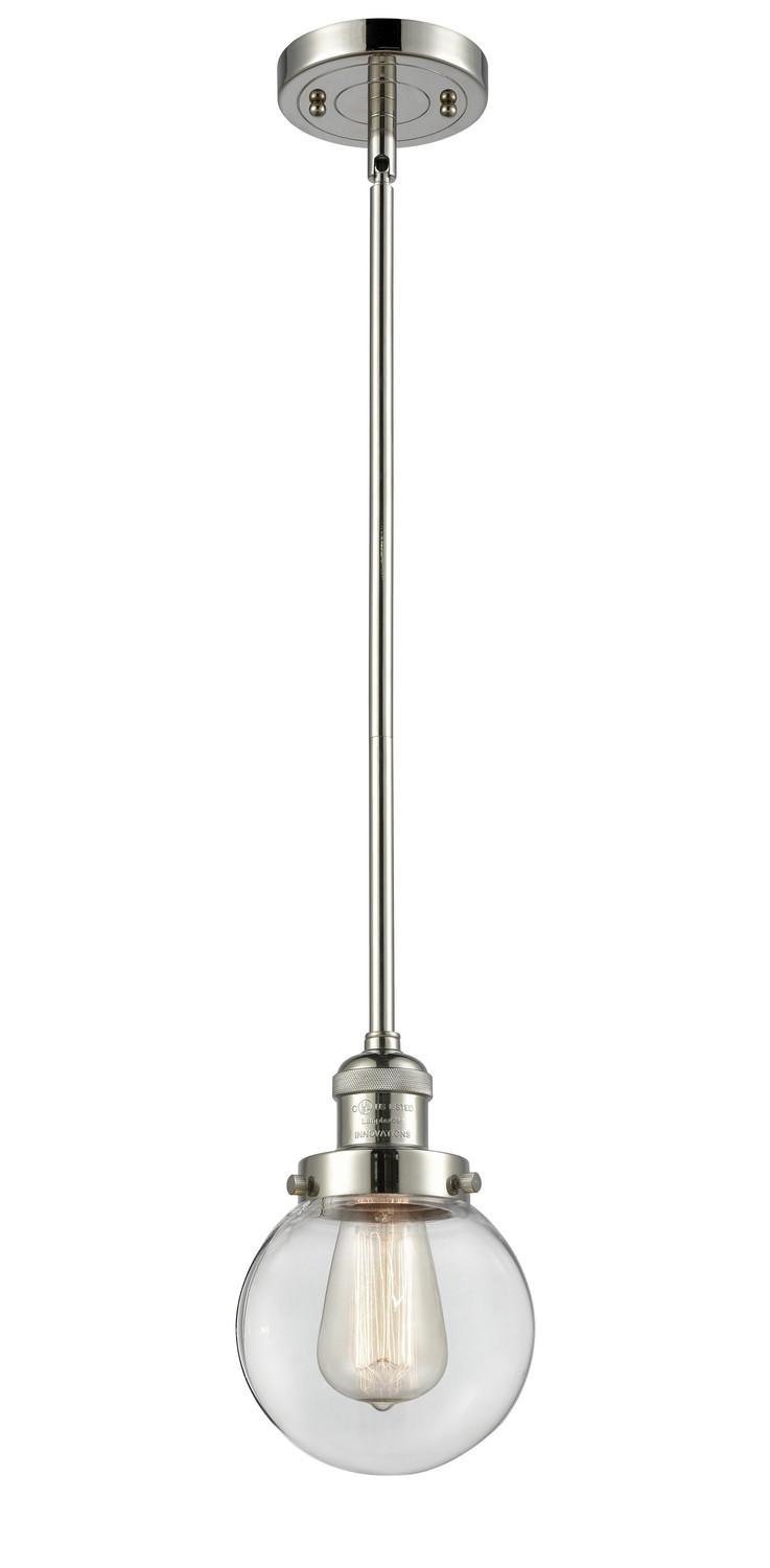 LED Mini Pendant by Innovations - Franklin Restoration Collection, Polished Nickel Finish - 201S-PN-G202-6-LED