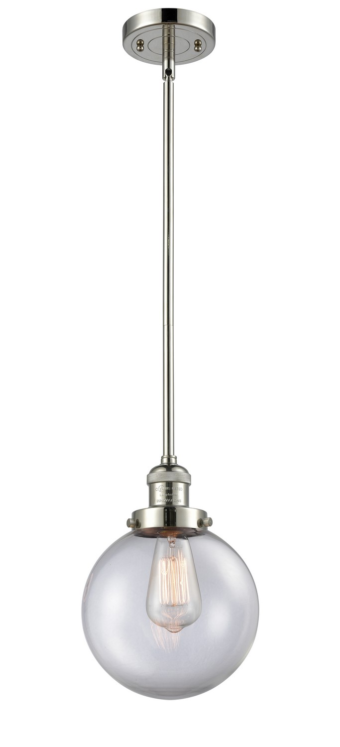 LED Mini Pendant by Innovations - Franklin Restoration Collection, Polished Nickel Finish - 201S-PN-G202-8-LED