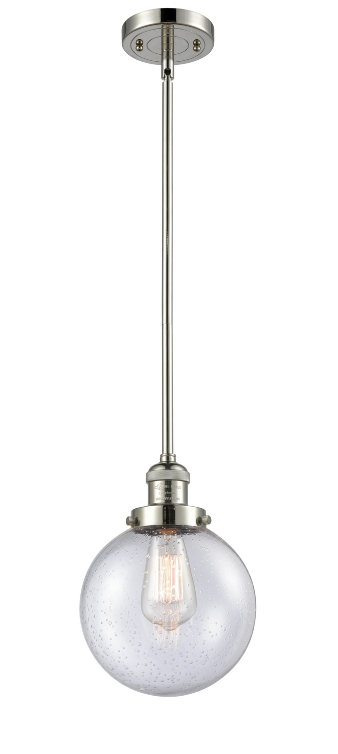 One Light Mini Pendant by Innovations - Franklin Restoration Collection, Polished Nickel Finish - 201S-PN-G204-8