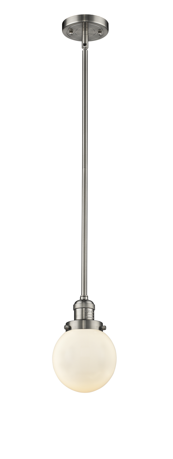 LED Mini Pendant by Innovations - Franklin Restoration Collection, Brushed Satin Nickel Finish - 201S-SN-G201-6-LED